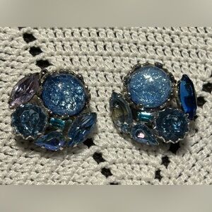 Elegant Vintage Weiss Blue/Purple Earrings